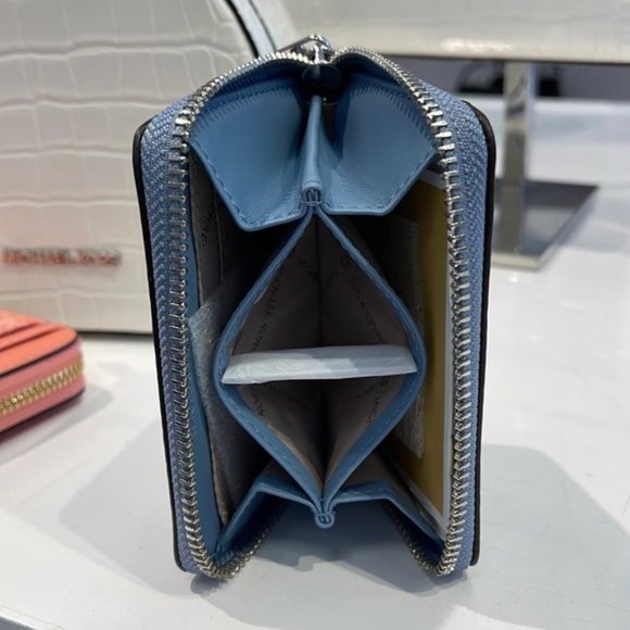 Michael Kors Jet Set Travel Medium Zip Around Card Case Chambray Multi - Picture 15 of 16